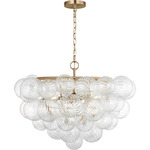 Zia Chandelier - Satin Brass / Clear