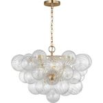 Zia Chandelier - Satin Brass / Clear