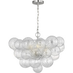Zia Chandelier - Brushed Nickel / Clear