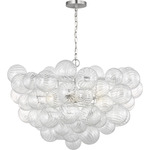 Zia Chandelier - Satin Brass / Clear