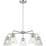 Senda Chandelier - Brushed Nickel / Clear