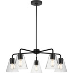 Senda Chandelier - Midnight Black / Clear