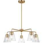 Senda Chandelier - Satin Brass / Clear