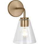 Senda Wall Sconce - Satin Brass / Clear