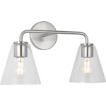 Senda Bathroom Vanity Light - Brushed Nickel / Clear