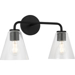 Senda Bathroom Vanity Light - Midnight Black / Clear