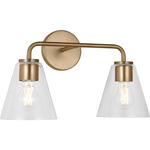 Senda Bathroom Vanity Light - Satin Brass / Clear