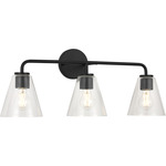Senda Bathroom Vanity Light - Midnight Black / Clear