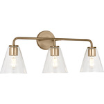 Senda Bathroom Vanity Light - Satin Brass / Clear