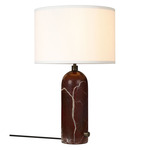 Gravity Table Lamp - Maroon Marble / White