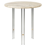 IOI Coffee Table - Chrome / Beige Ripple Travertine