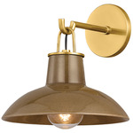 Pottersville Wall Sconce - Aged Brass / Umber Crackle