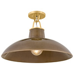 Pottersville Ceiling Light - Aged Brass / Umber Crackle