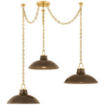 Pottersville Chandelier - Aged Brass / Umber Crackle