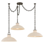 Pottersville Chandelier - Distressed Bronze / Ivory Crackle