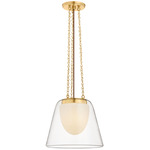 Pine Bush Pendant - Aged Brass / Clear