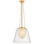 Pine Bush Pendant - Aged Brass / Clear