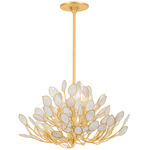 Eastview Chandelier - Vintage Gold Leaf / Capiz