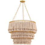 High Falls Chandelier - Aged Brass / Cotton String