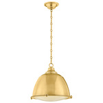 Milltown Pendant - Aged Brass / Holophane