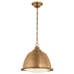 Milltown Pendant - Patina Brass / Holophane