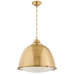 Milltown Pendant - Aged Brass / Holophane
