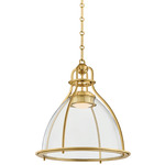 Airmont Pendant - Aged Brass / Clear