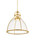 Airmont Pendant - Aged Brass / Clear
