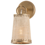 Haines Falls Wall Sconce - Patina Gold Leaf / Raffia