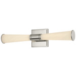 Rockland Bathroom Vanity Light - Polished Nickel / Matte Cloud