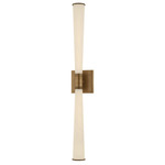 Rockland Bathroom Vanity Light - Patina Brass / Matte Cloud
