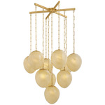 Cherrytown Chandelier - Aged Brass / Cream Cloud
