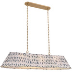 Fitchburg Linear Pendant - Patina Brass / Bloom Navy