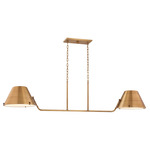 Tannersville Linear Pendant - Patina Brass / White