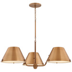 Tannersville Chandelier - Patina Brass / White