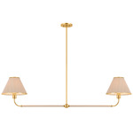 Shore Road Linear Pendant - Aged Brass / Grasscloth