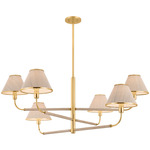 Shore Road Chandelier - Aged Brass / Grasscloth
