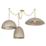 Eve Chandelier - Vintage Gold Leaf / Textured Warm Silver Leaf