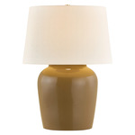 Dobbs Table Lamp - Aged Brass / Arbora Moss / Off White
