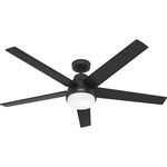 Aerodyne Smart Ceiling Fan with Light - Matte Black / Matte Black / Dark Gray Oak