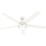 Aerodyne Smart Ceiling Fan with Light - Matte White / Matte White / Light Oak