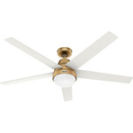 Aerodyne Smart Ceiling Fan with Light - Luxe Gold / Fresh White / Drifted Oak