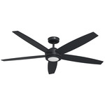 Zavia Smart Ceiling Fan with Light - Matte Black / Matte Black / Dark Gray Oak