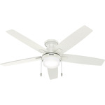 Anisten Low Profile Ceiling Fan with Light - Fresh White / Fresh White / Light Oak