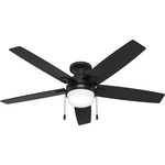 Anisten Low Profile Ceiling Fan with Light - Matte Black / Matte Black / Dark Gray Oak