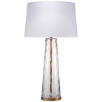 Milan Table Lamp - Clear - Antique Brass / White