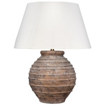 Cinder Table Lamp - Antique Brass / Terracotta / Off White