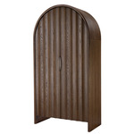 Finley Arched Cabinet - Antique Brass / Brown Sugar Oak