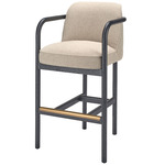 Tether Bar Stool - Ebony Oak / Taupe