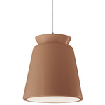 Radiance Trapezoid Tall Pendant - Polished Chrome / Adobe